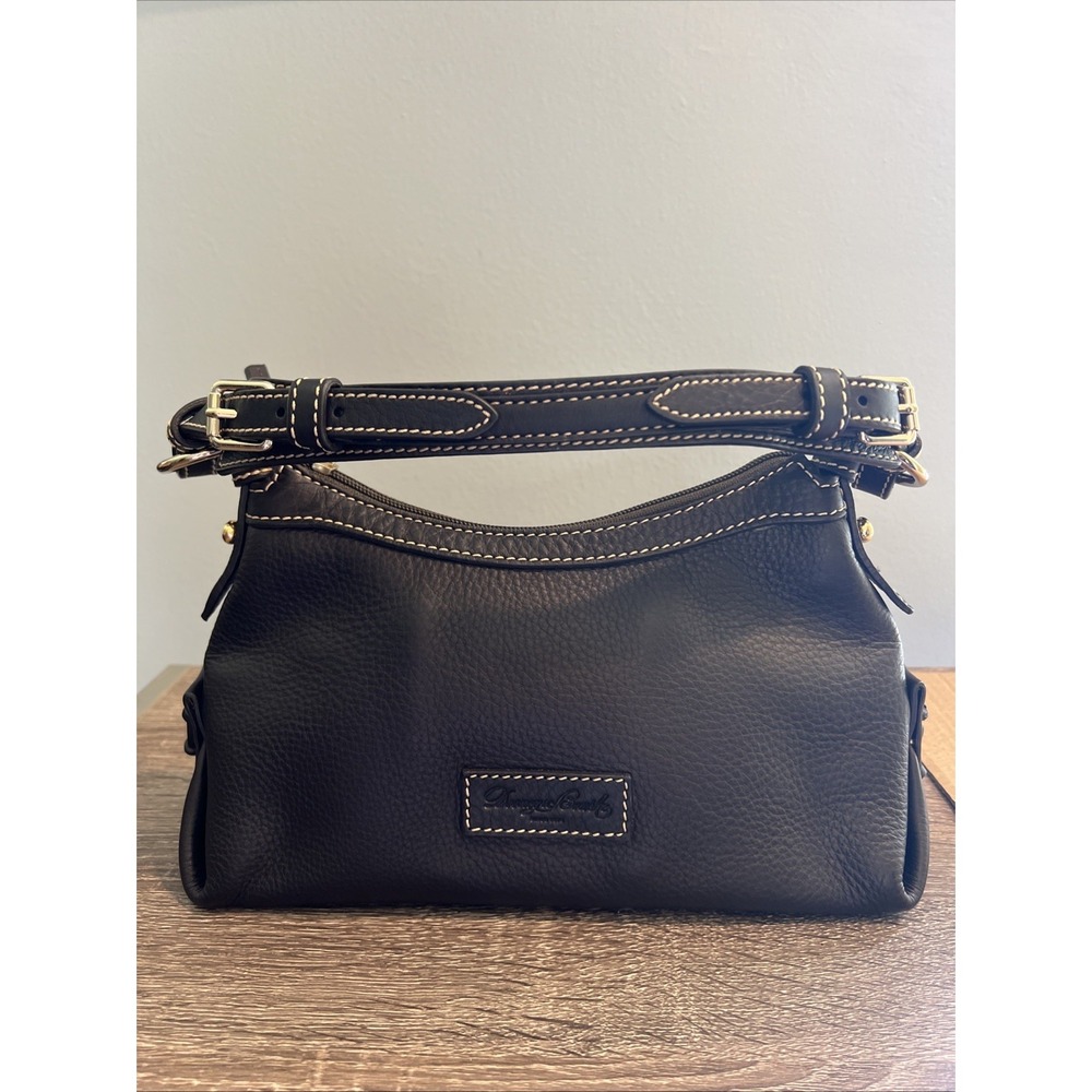 Dooney & Bourke East West Slouch Mini Hobo Brown Pebbled Leather Shoulder Bag
